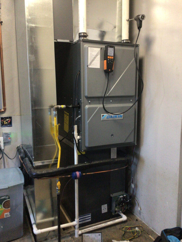 Daikin forced air furnace installed by Knik Heating